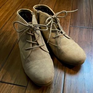 Suede Tan Booties Shoes
